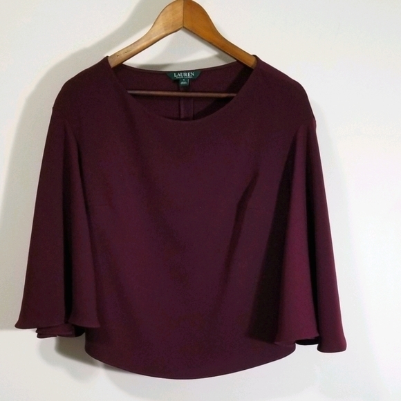 Lauren Ralph Lauren Women's Top Size S Bell Drop Sleeves - Picture 6 of 7